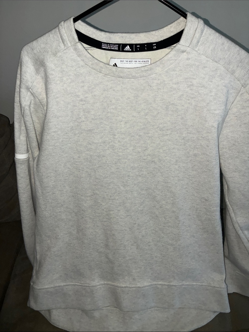adidas Light Gray Pullover Sweatshirt